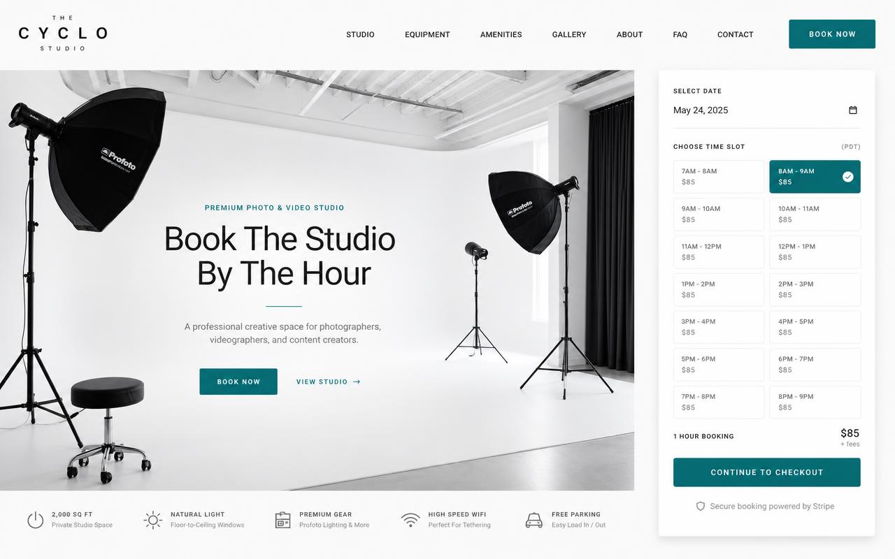 The Cyclo Studio website design by Venue Igniter